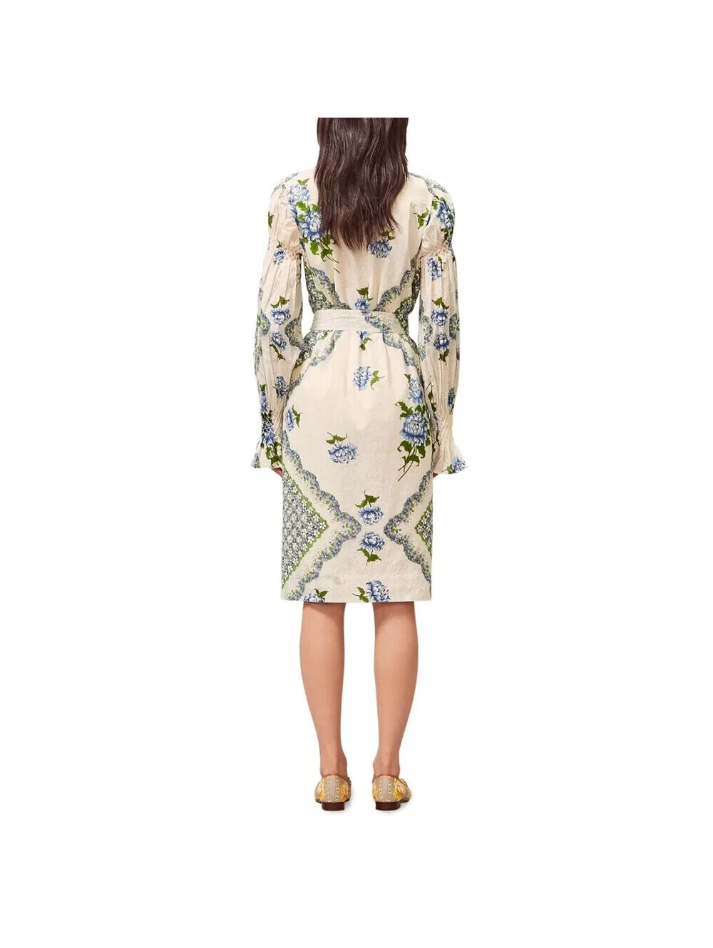 NEW, Tory Burch Long Sleeve Floral Print Cotton Shirt Midi Dress size 4 #MD2214 - Picture 3 of 8